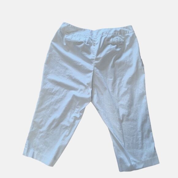 Lane Bryant Womens Capri Cropped Pants White Button Classic Size 20 - Picture 5 of 11